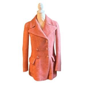 Shibumi Italy Luxury Barbie Pink Plaid Y2K Paris Style Coat Winter Jacket US S